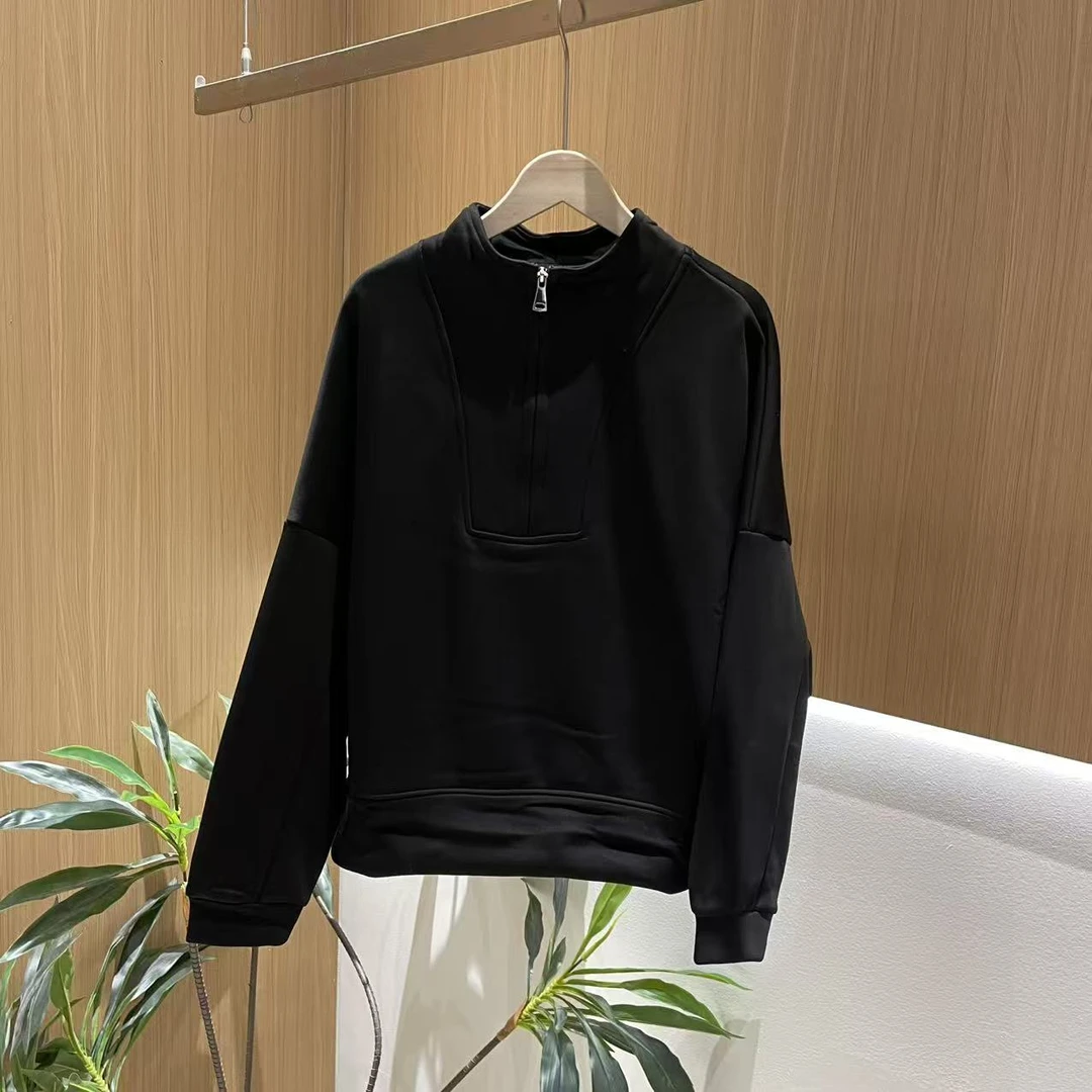 17756新款冬季加绒立领百搭休闲显瘦卫衣