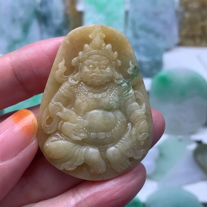 定制翡翠未镶嵌挂件财神挂件
