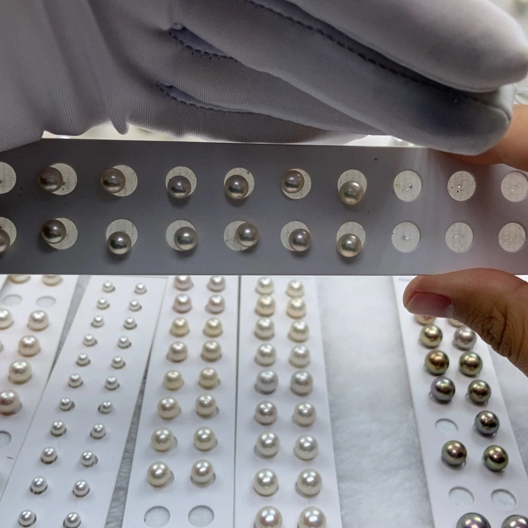 耳饰淡水珍珠银S925镶嵌6-7无核