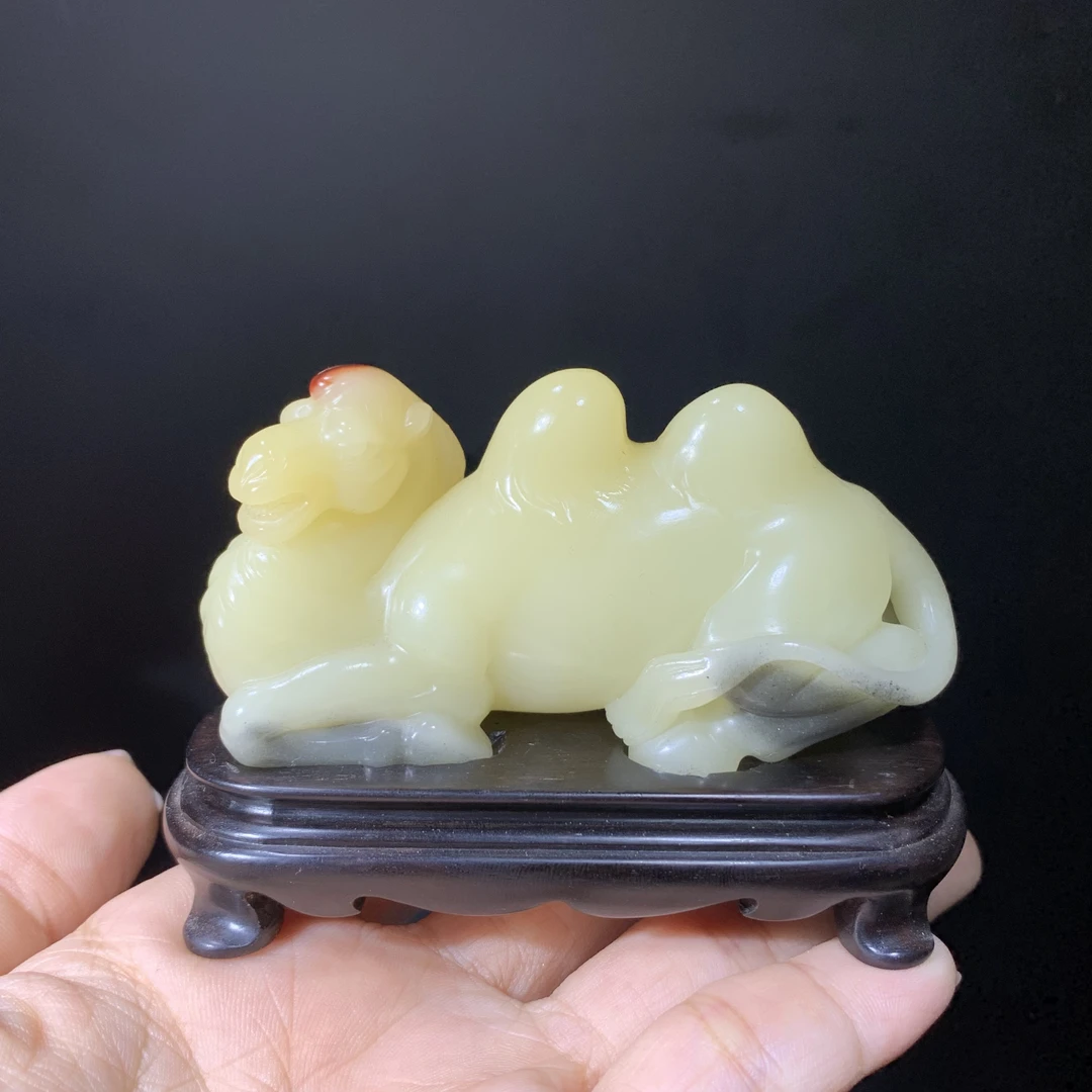 高品质收藏级老矿寿山芙蓉石·骆驼把件（雷剑镖作）