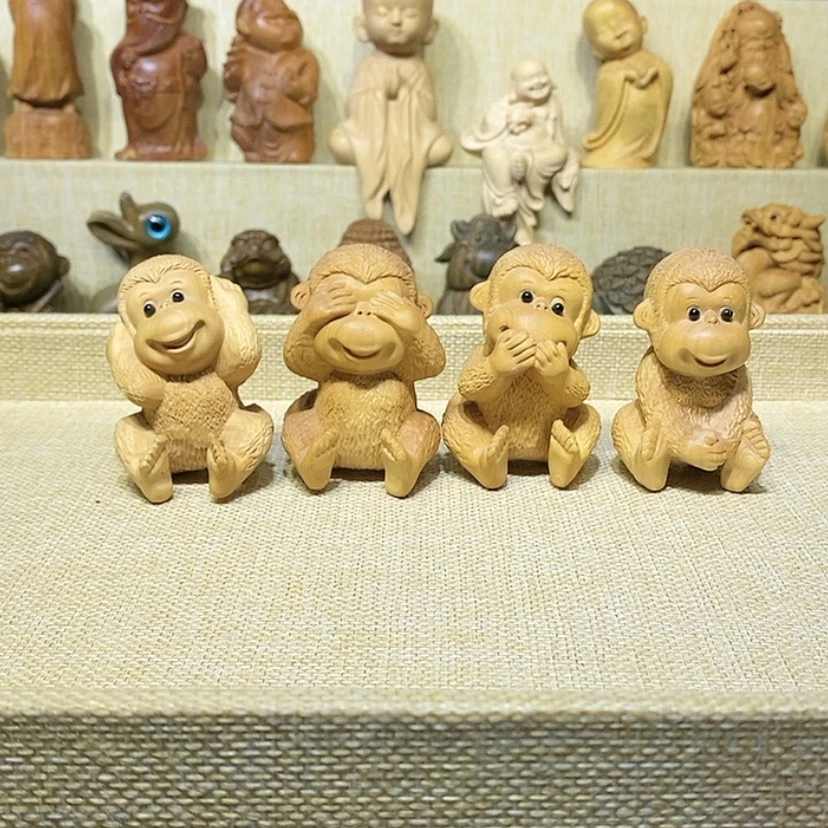 【闪购商品】黄杨木小*宝四不猴子