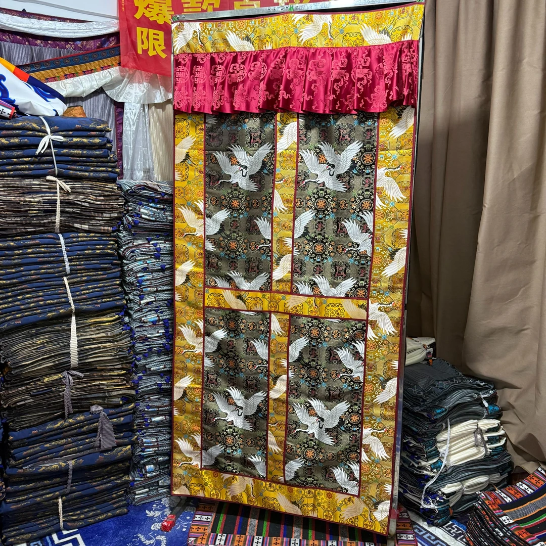 藏式新款门帘高端纯手工缝制家用加厚冬季专用防尘印花长款