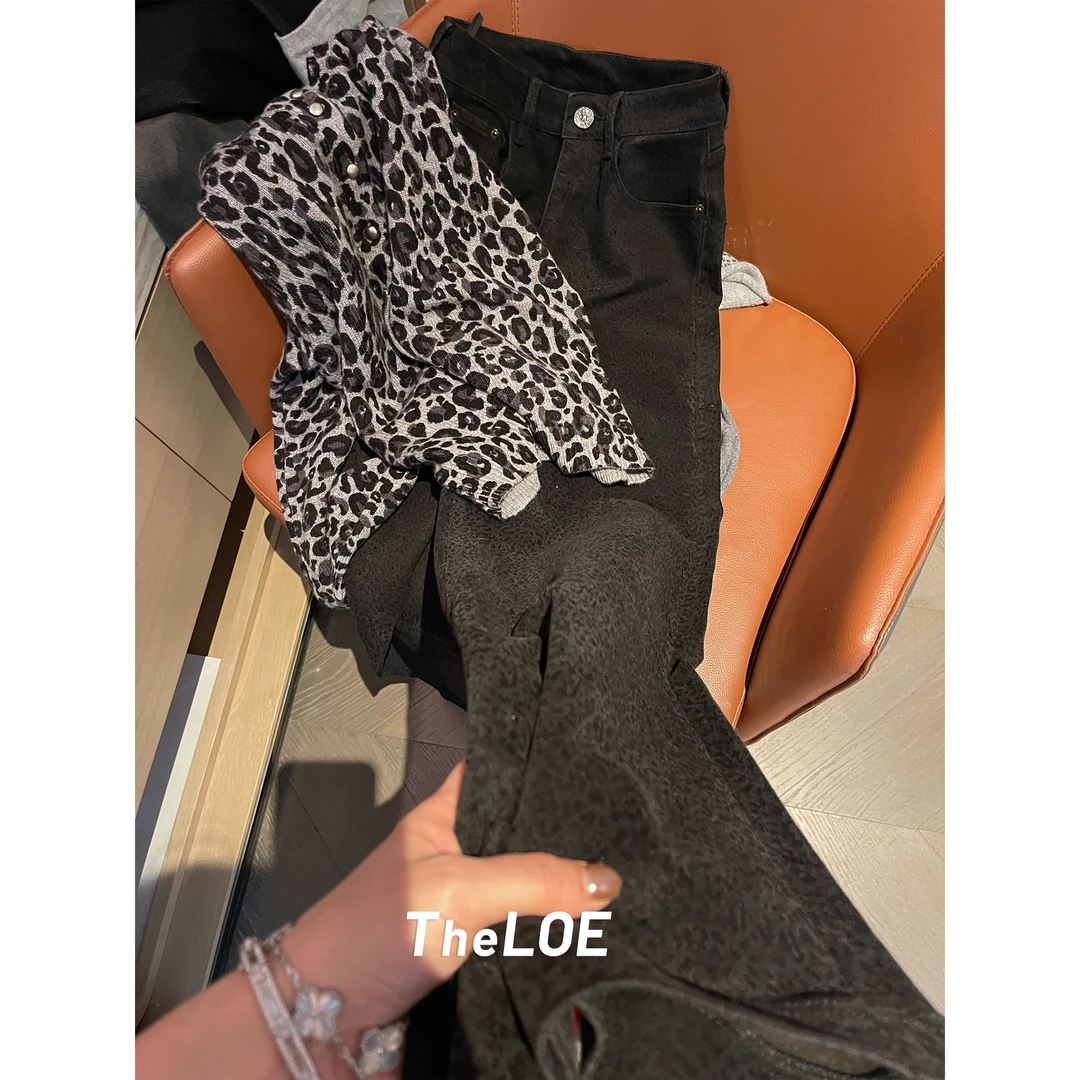 TheLOE/棉质复古港风减龄遮肉百搭牛仔直筒长裤#LE-30987