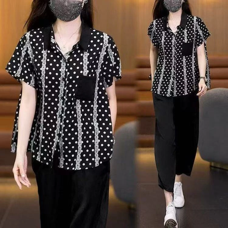 【阿芝专属】9635-妈妈装夏季减龄时尚舒适显年轻气质套装【慕雨】