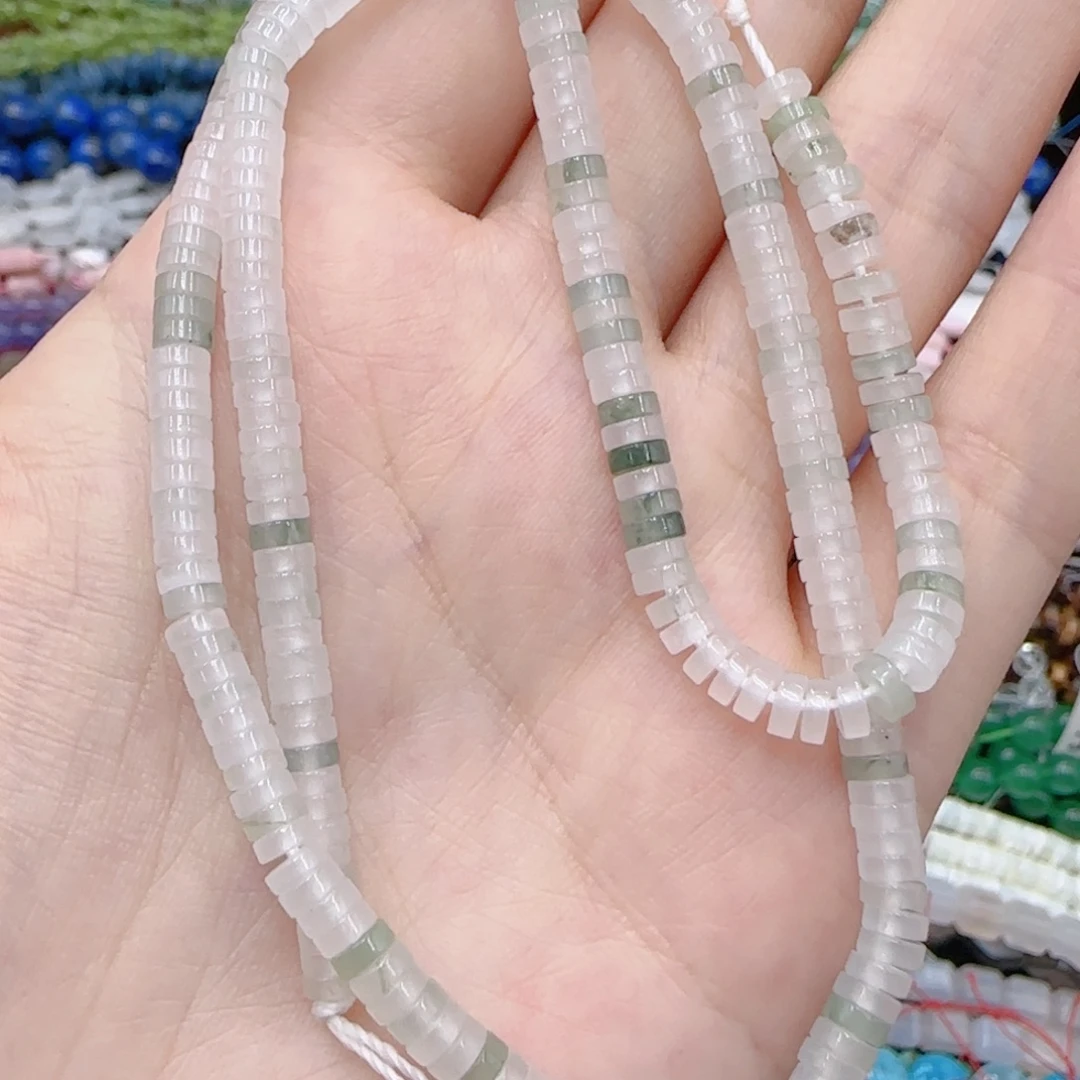 未镶嵌玛瑙/玉髓珠宝半成品天山翠剁珠一条卡4