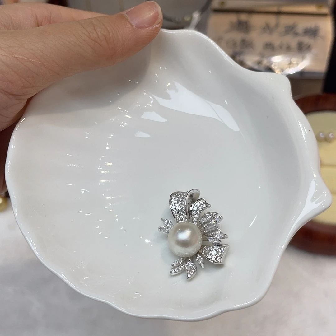 吊坠(不含链)银S925镶嵌海水珍珠