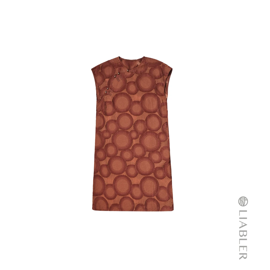 LIABLER/励 W25春夏中式盘扣连衣裙 LSS24286D