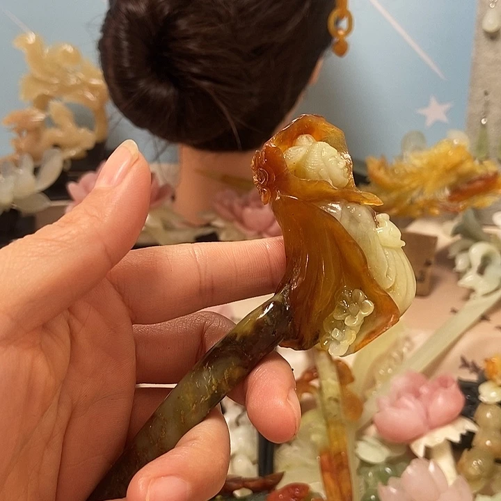 t***t未镶嵌岫玉发簪发簪