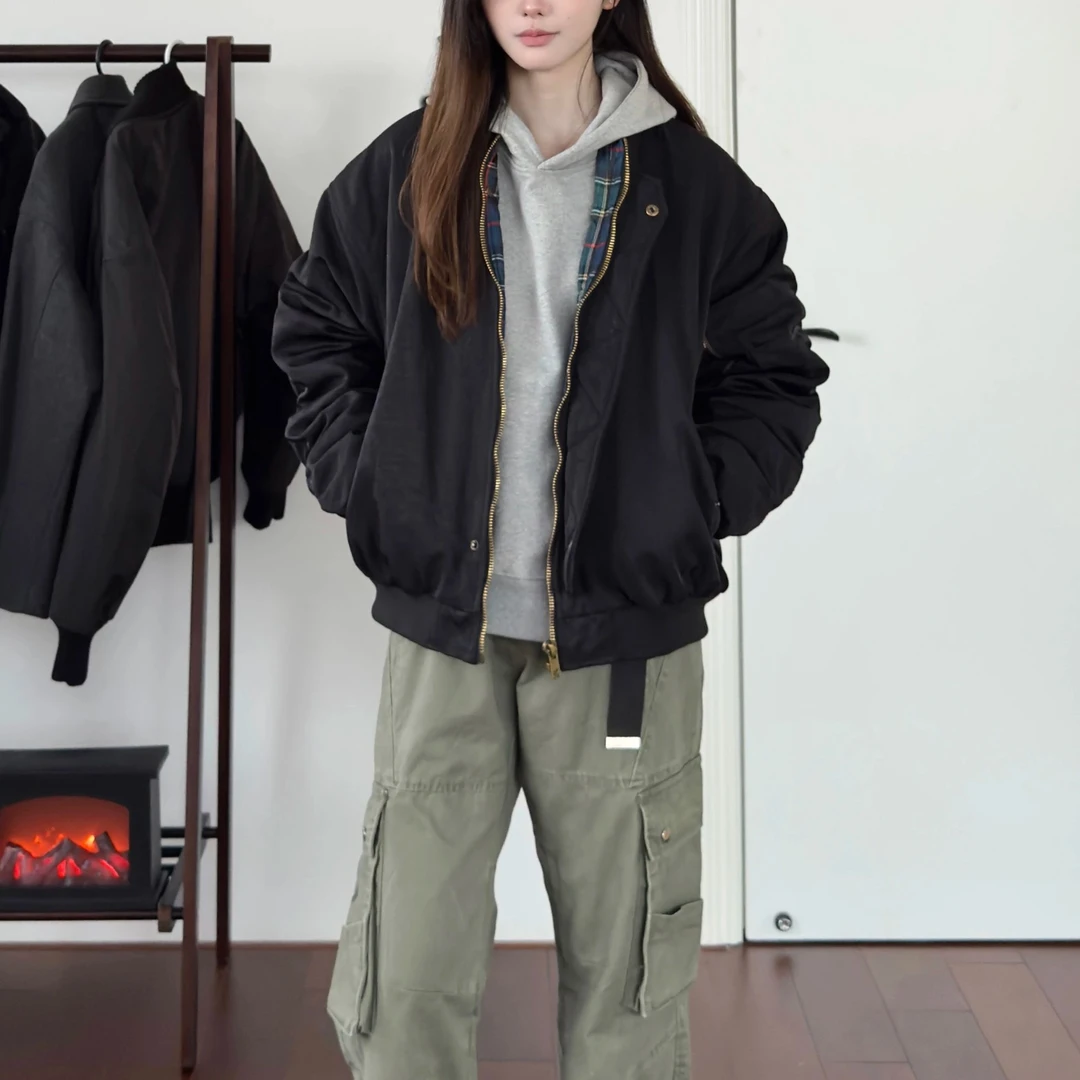 春秋季新款美式飞行员夹克cleanfit复古宽松高级感夹克外套男男生