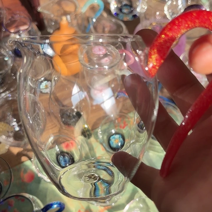 玻璃手工艺品玻璃茶器红金依然