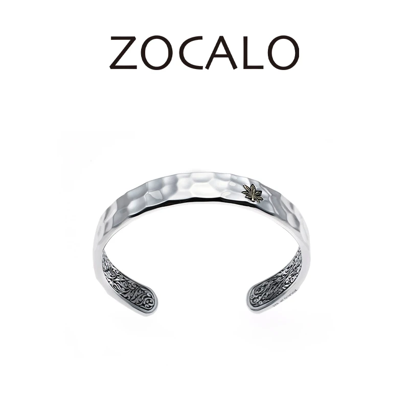 ZOCALO 925银手镯 枫叶常青藤手镯男士日潮送女友个性设计感复古