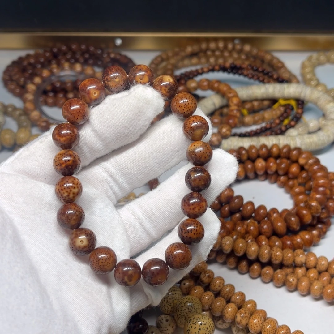 清***酒吊坠星月菩提11正圆珠深色