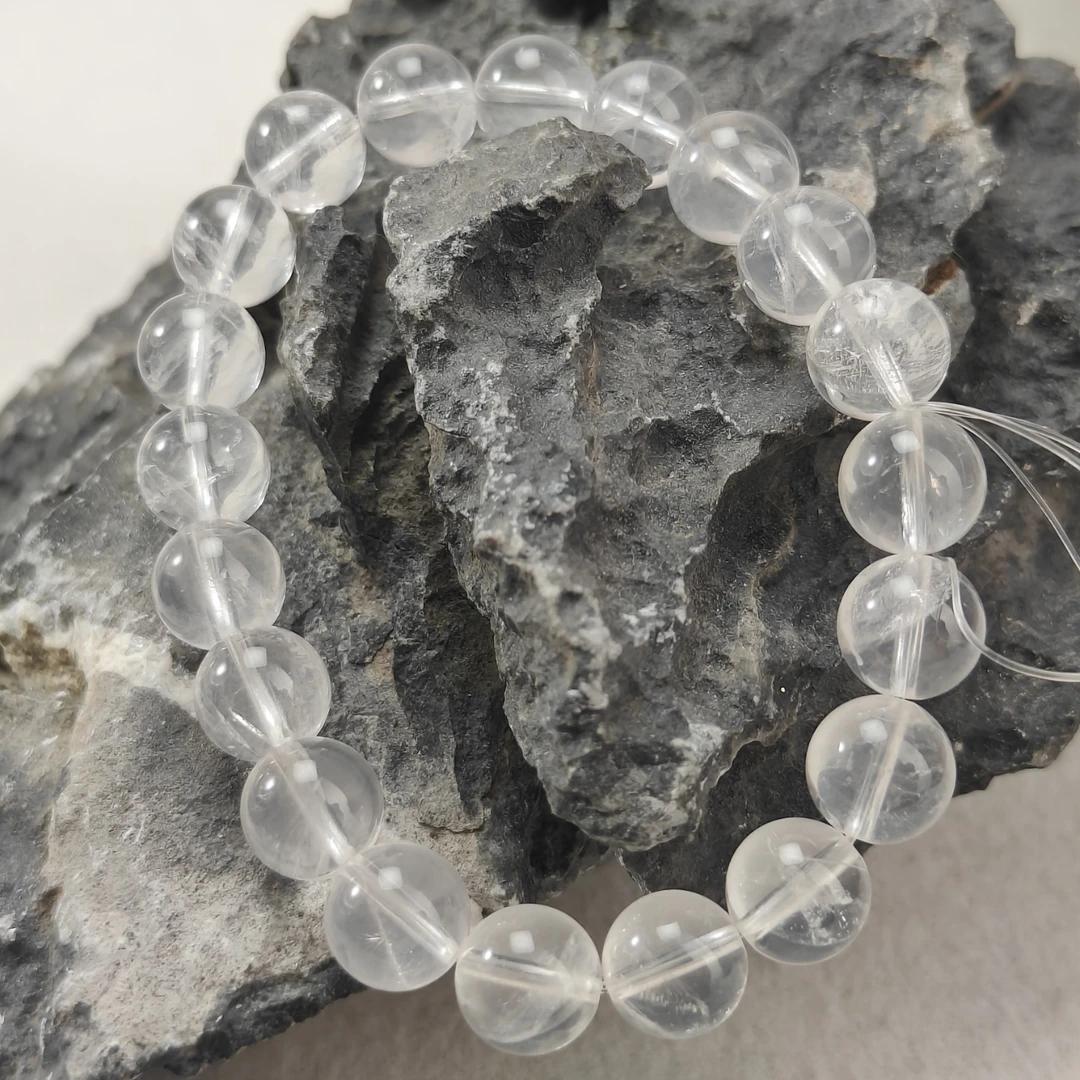 奶白晶圆珠单圈约9.5-10mm