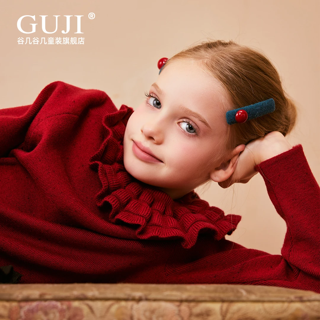 女童红色毛衣秋冬2025新款儿童洋气冬季女宝宝新年针织衫冬装上衣