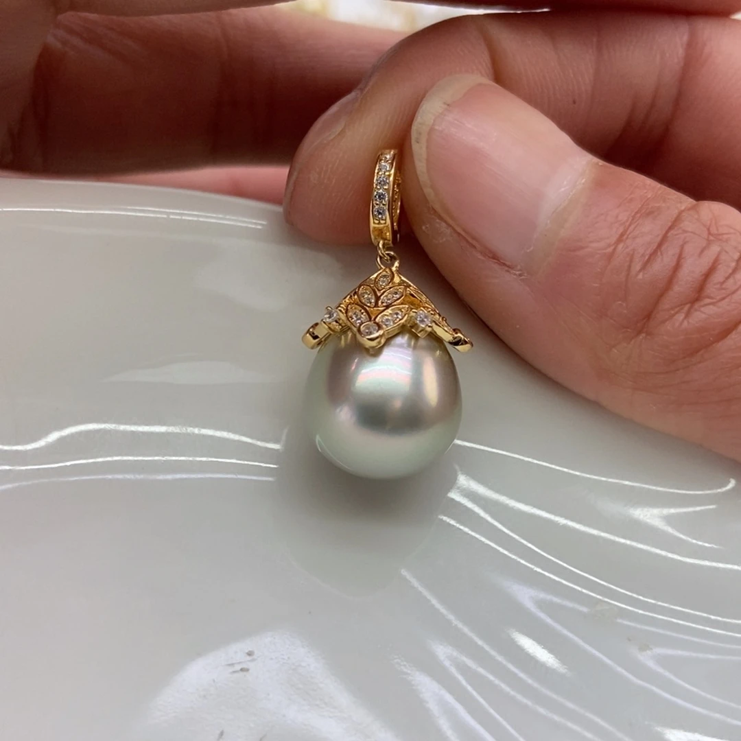 海水珍珠吊坠(不含链)银S925镶嵌