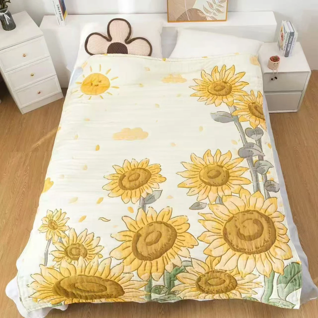 【向日葵】【150✖️200】多层纱布泡芙被，柔软透气亲肤