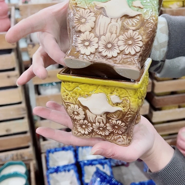 有孔，凑单福利满10元发货陶瓷多肉花盆！