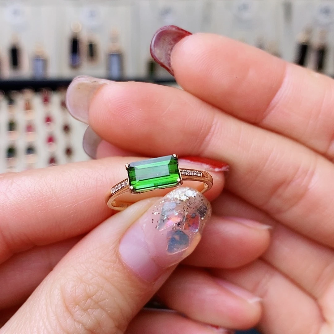 碧玺戒指碧玺18K金镶嵌