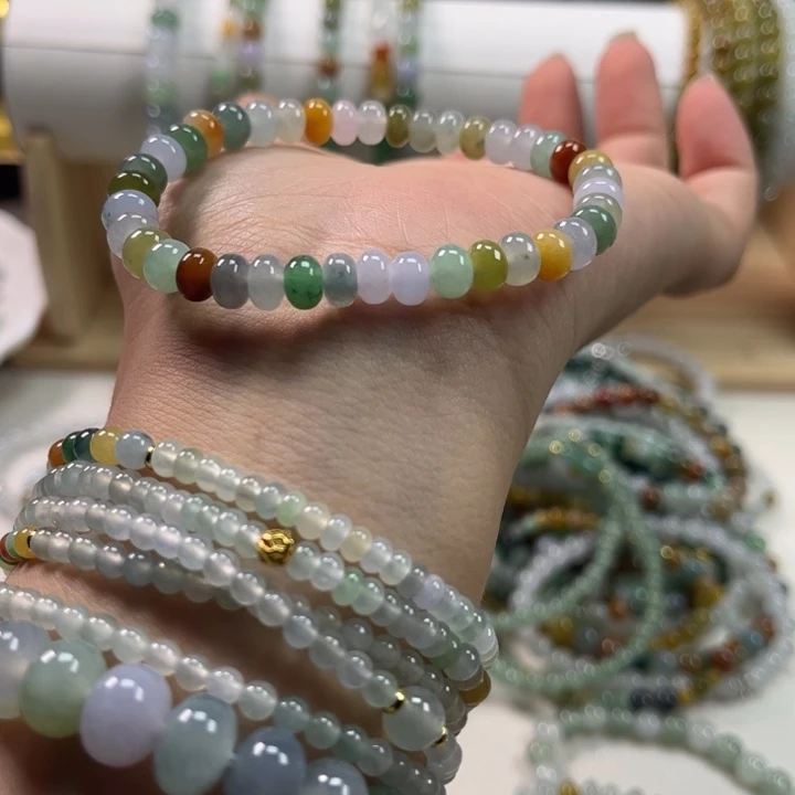 含***草翡翠未镶嵌手串翡翠