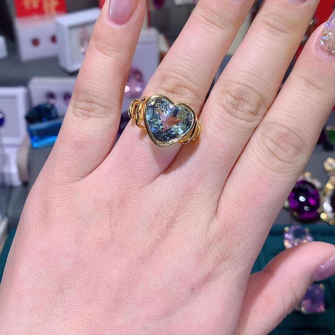 托帕石戒指银S925镶嵌戒指