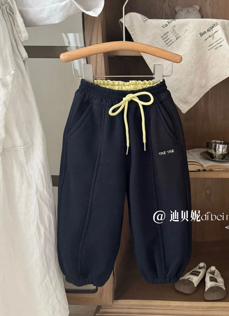 【新疆包邮】预售秋冬新款儿童一体奥利绒运动裤K348