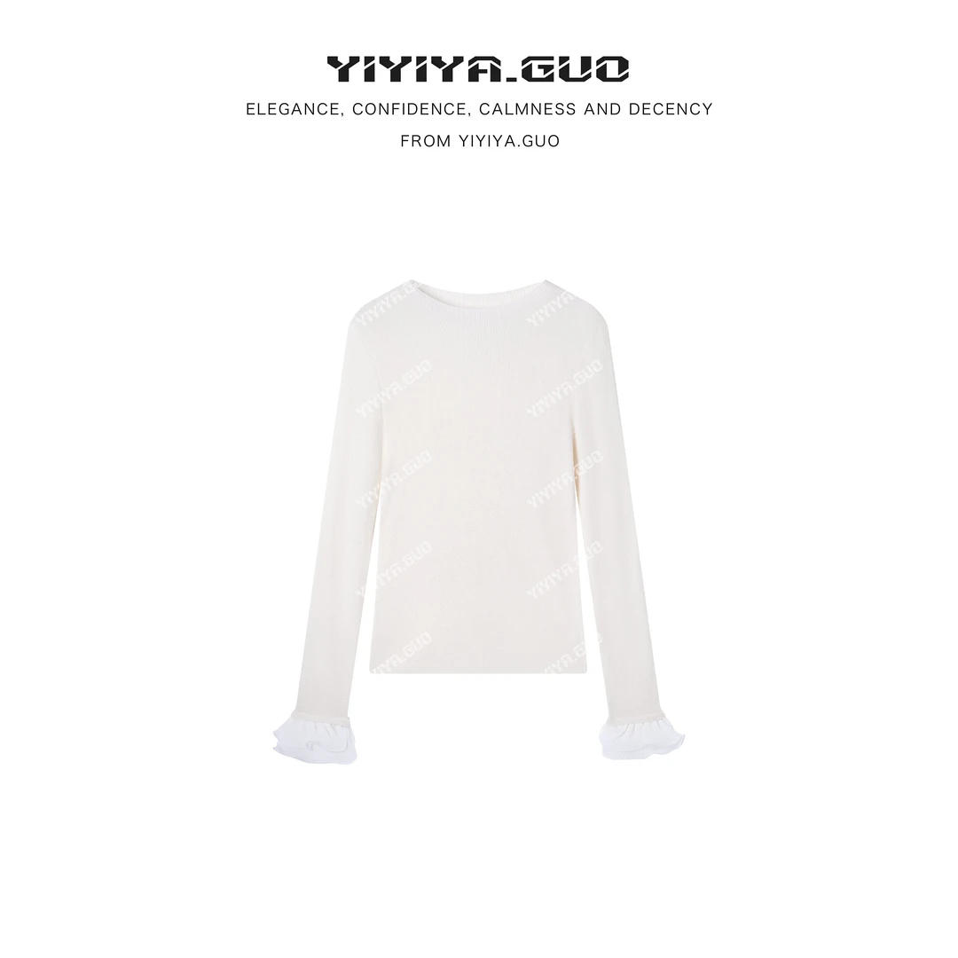 yiyiya.Guo艺艺吖冬季新款贴肤显瘦圆领长袖针织毛衣090111SS52
