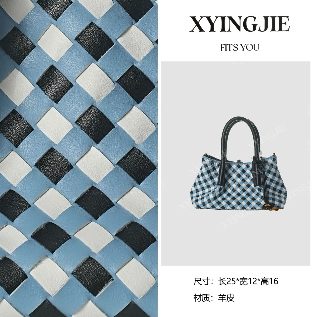 XYINGJIE· 原创设计 真皮高定手提单肩包 BV8199-深邃蓝/冰蓝/白