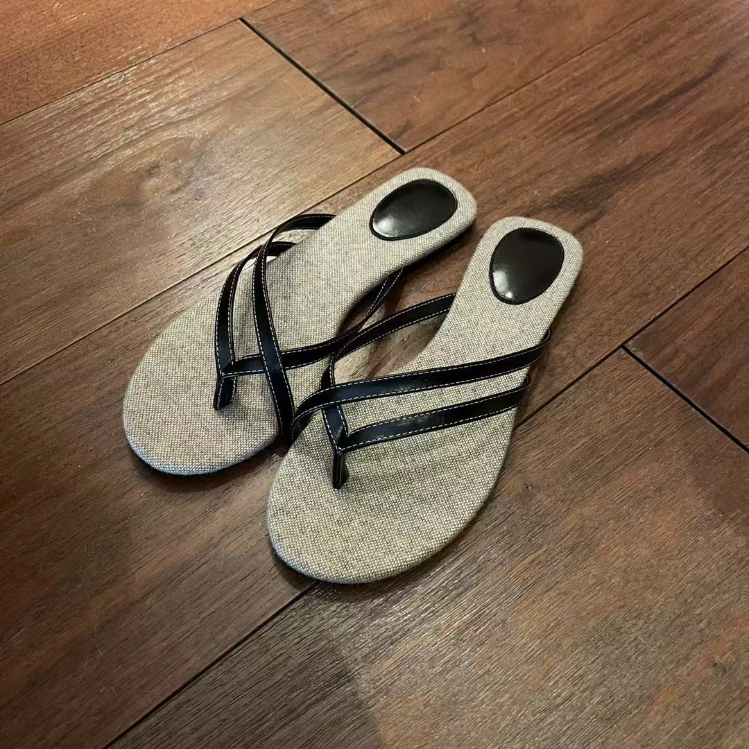 CsyX2-2025S/S秋季新款舒适夹趾鞋度假平底人字拖鞋CA5XH001