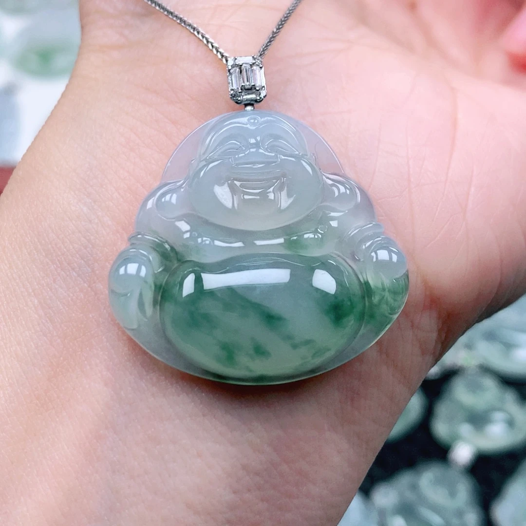 高***晓翡翠18K金镶嵌吊坠(不含链)