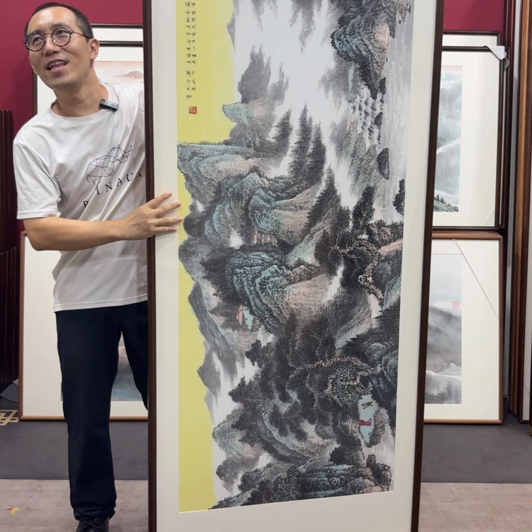 国画带框绘画210/80尺寸