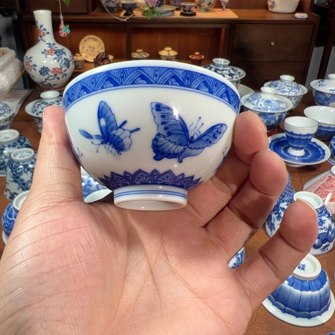 （竹林草堂）蝴蝶鸡心杯