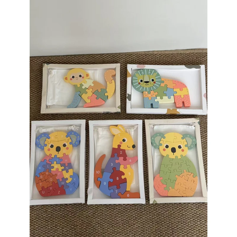 实木立体木质拼图宝宝早教益智积木玩具适合2 - 6岁孩子