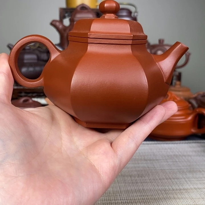 茶壶紫砂朱泥六方容天