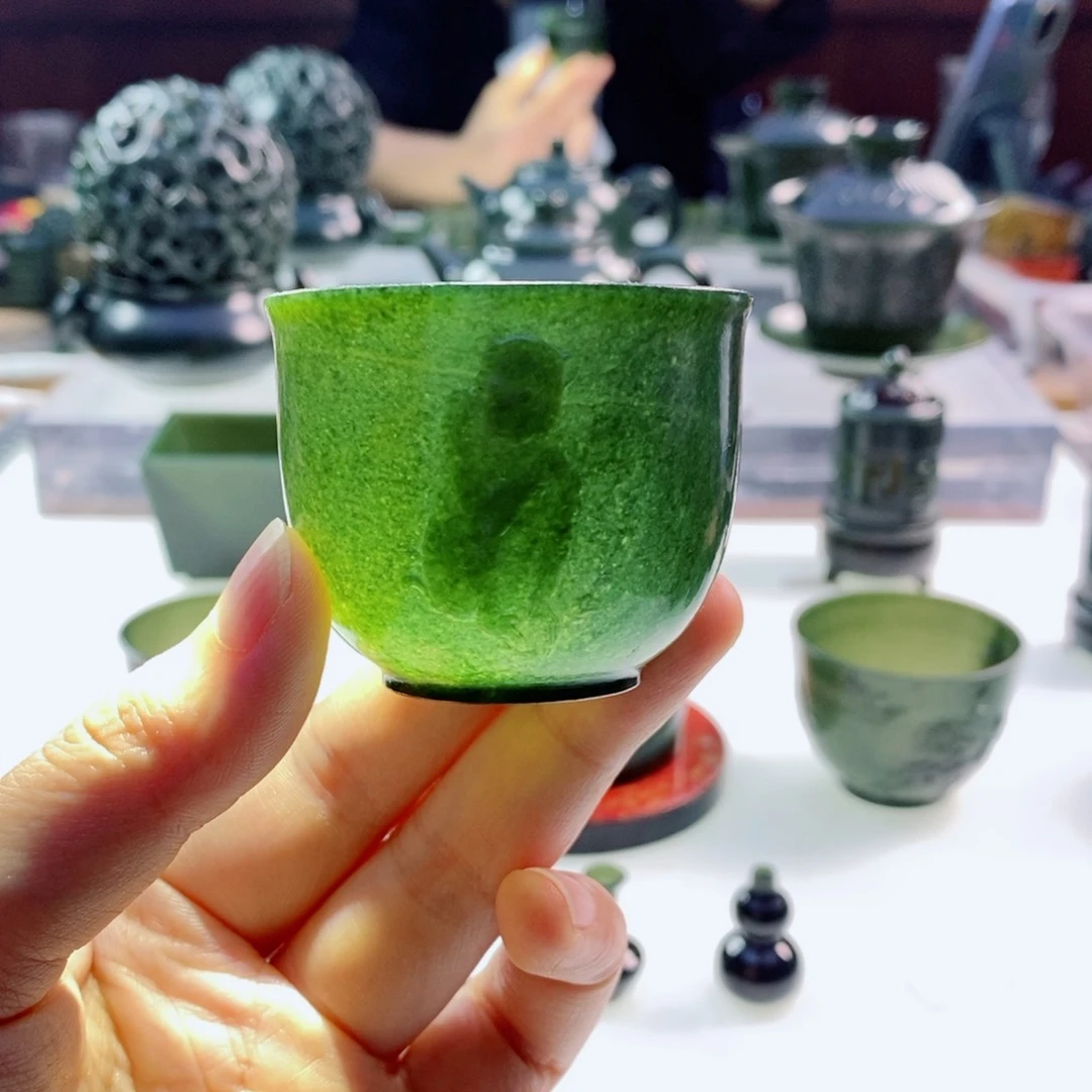 和田玉（青玉）未镶嵌摆件微瑕