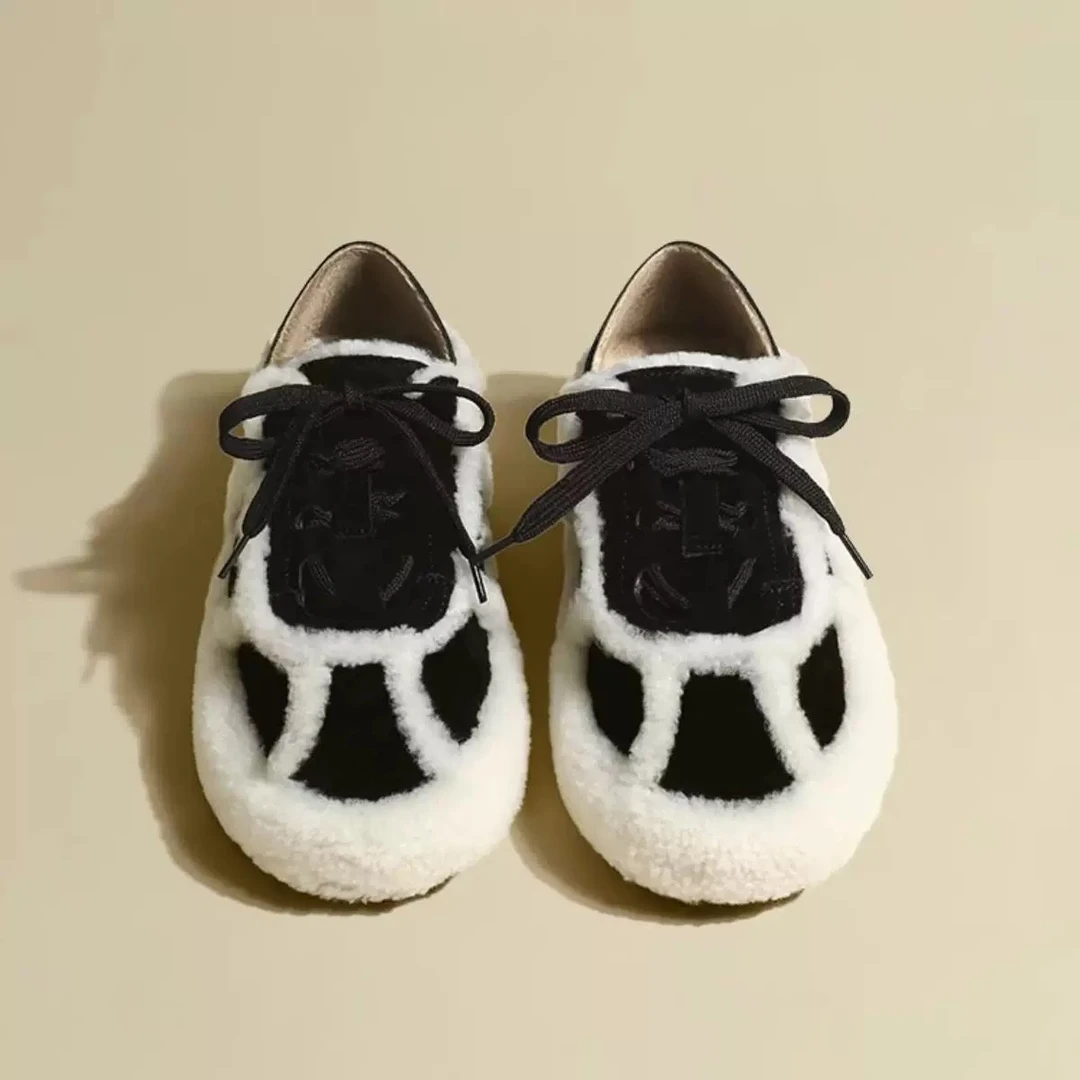 休闲风低跟时尚休闲鞋秋冬圆头加绒豆豆鞋2379/2378/A2378