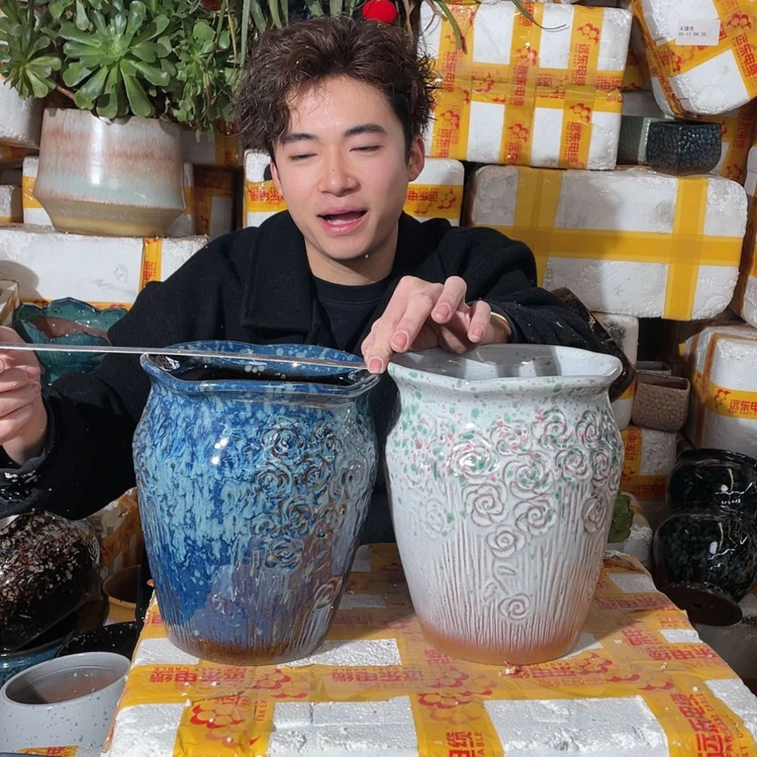 无铅玻璃宜兴紫砂花盆