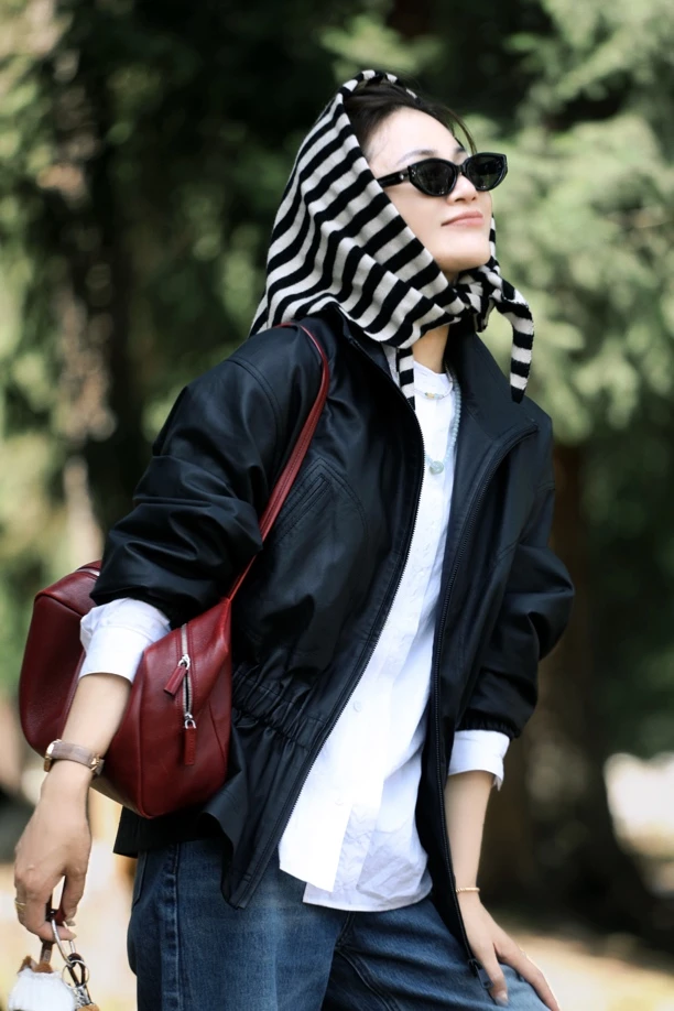 【荣姐精选】日系条纹三角围巾