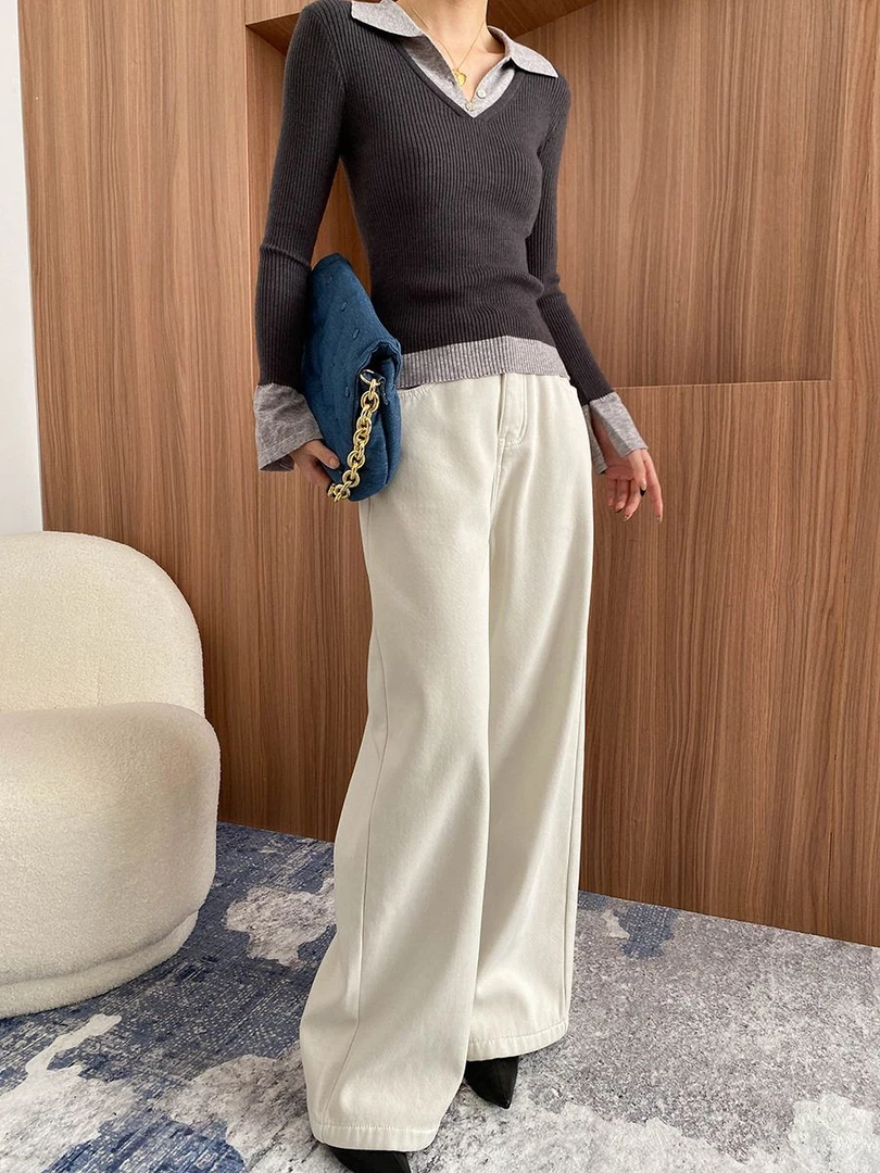 早春新款司南针织衫修身显瘦撞打底秋冬上衣红色时尚冬季针织开衫