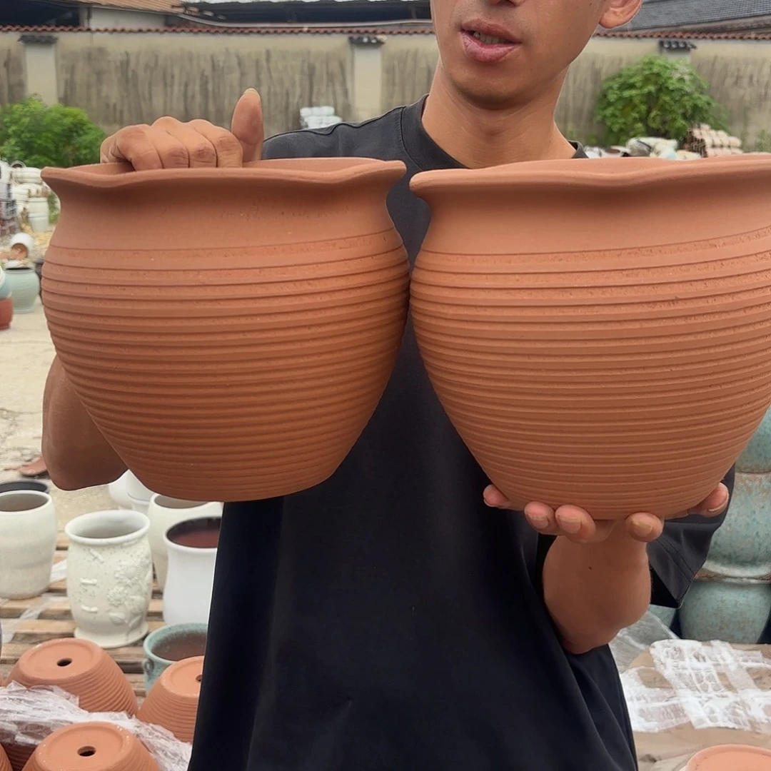 红陶两个口径20高度18