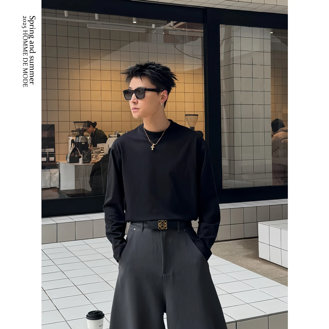 HOMME DE MODE 200g高支全棉 春秋三色百搭打底