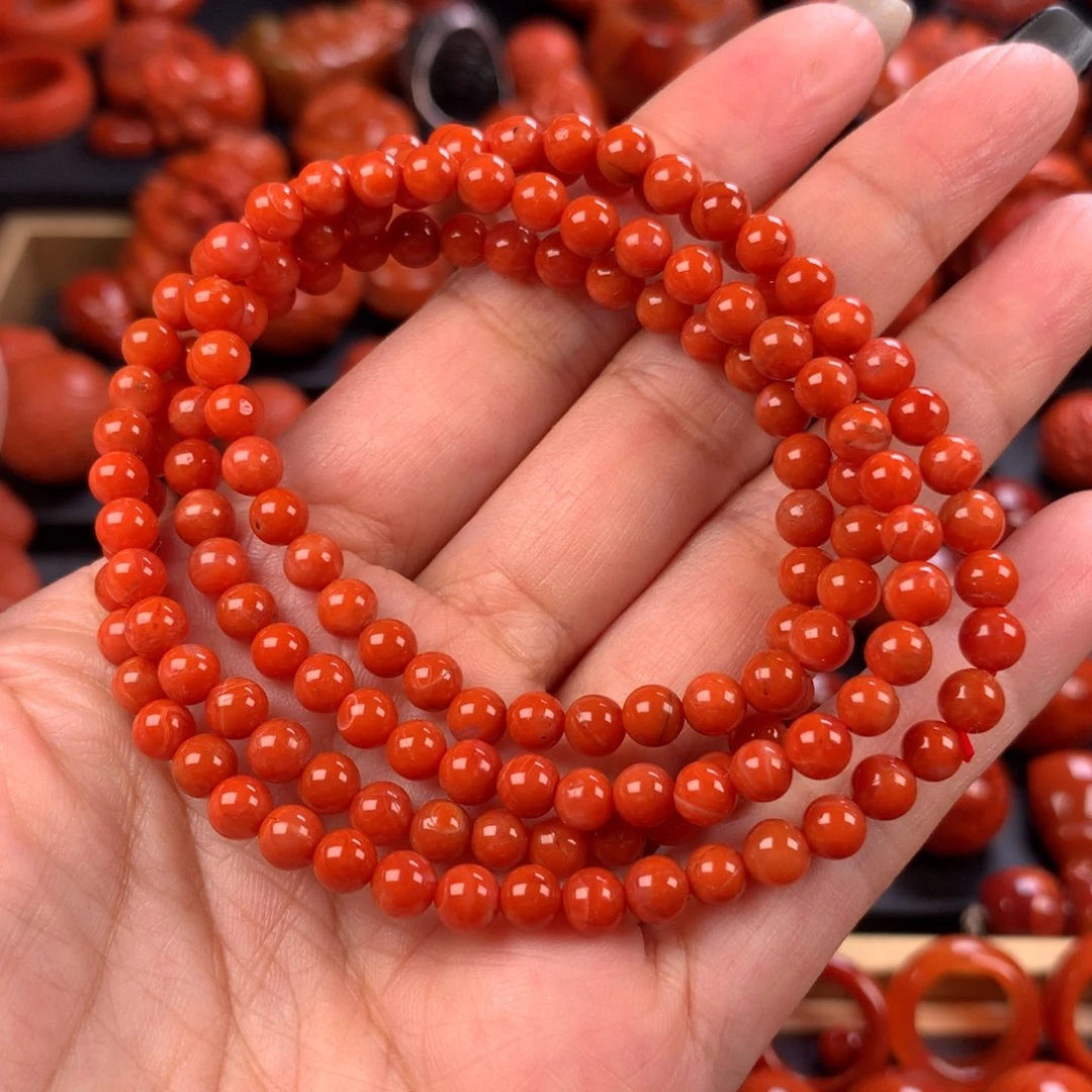 未镶嵌小米串4mm➕南红玛瑙
