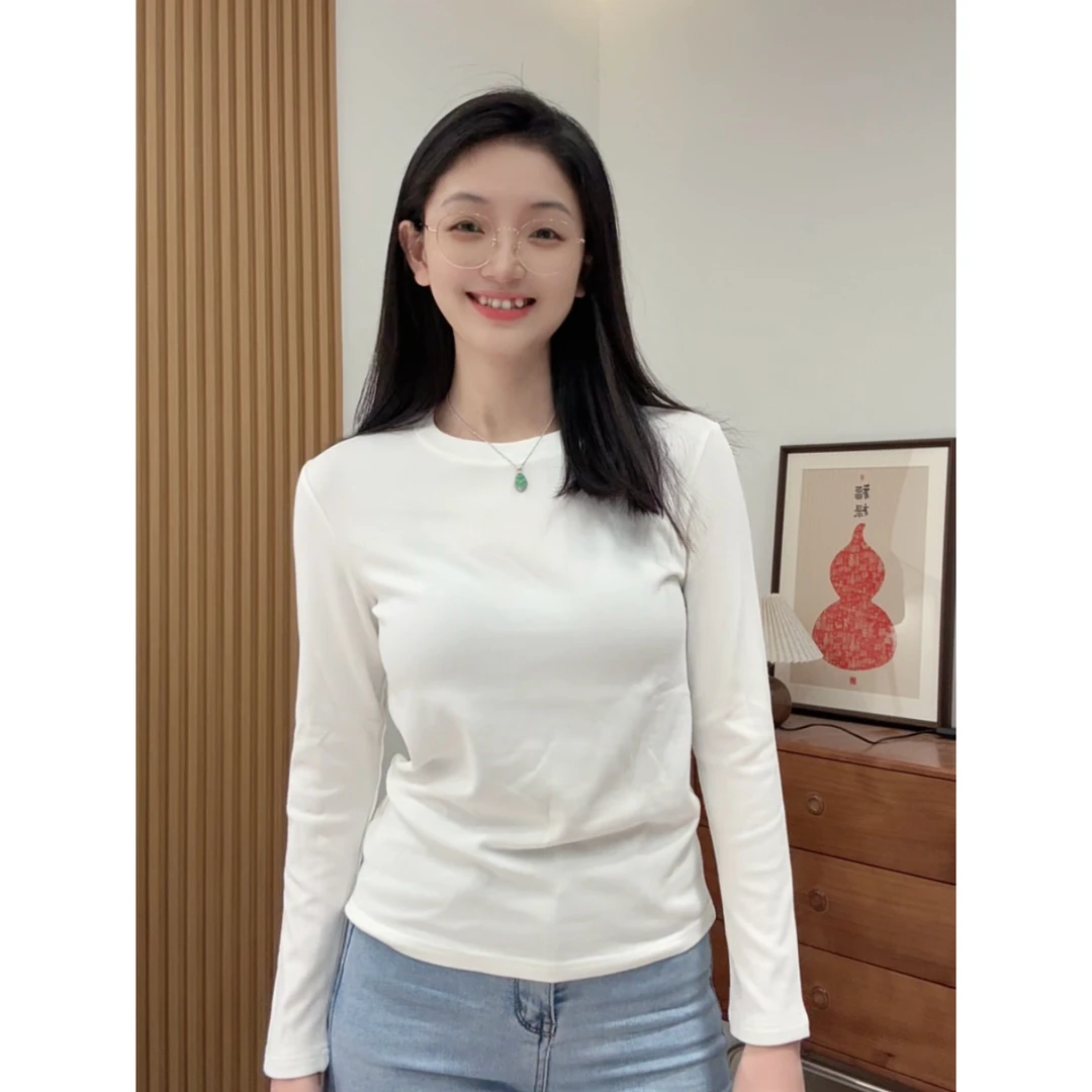 【棉特工】1999款圆领高弹修身显瘦长袖t恤 腈纶＋棉 秋冬百搭打底衫