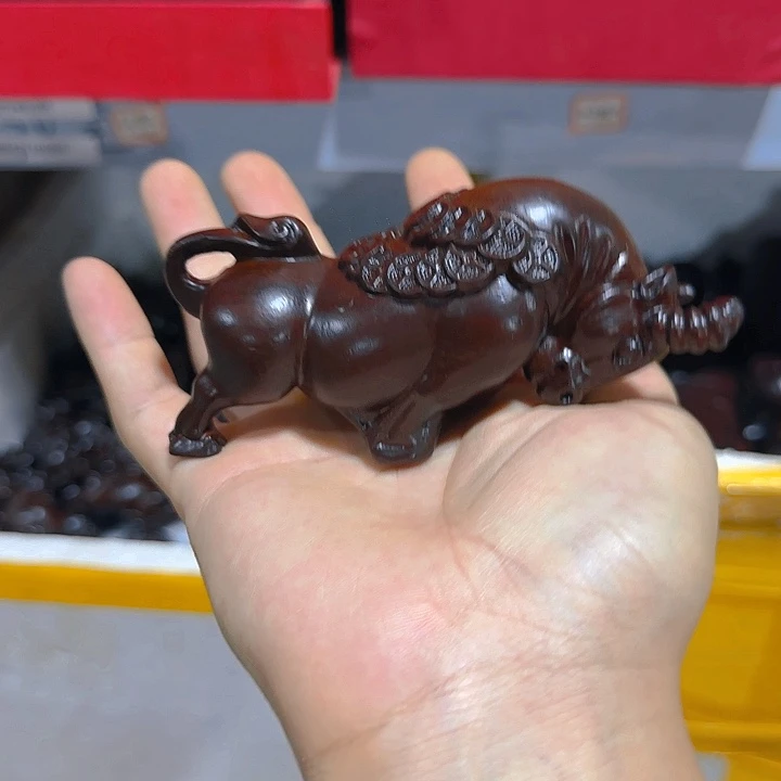 木黑檀木12金钱牛一只