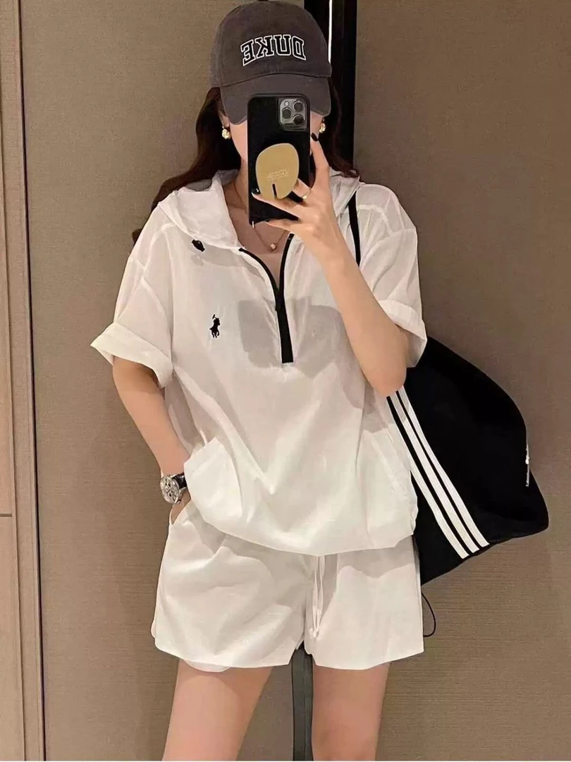 2025新款轻薄透气休闲运动防晒套装女夏季韩版时尚百搭气质两件套