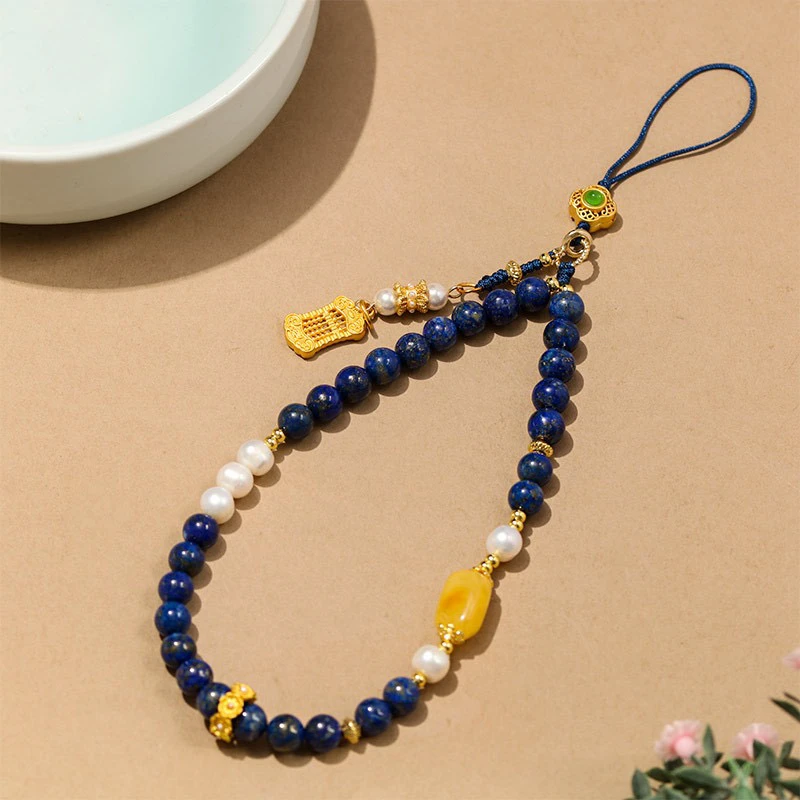 新款民族风青金色国风可拆卸小算盘 手工编织diy小众气质手机链