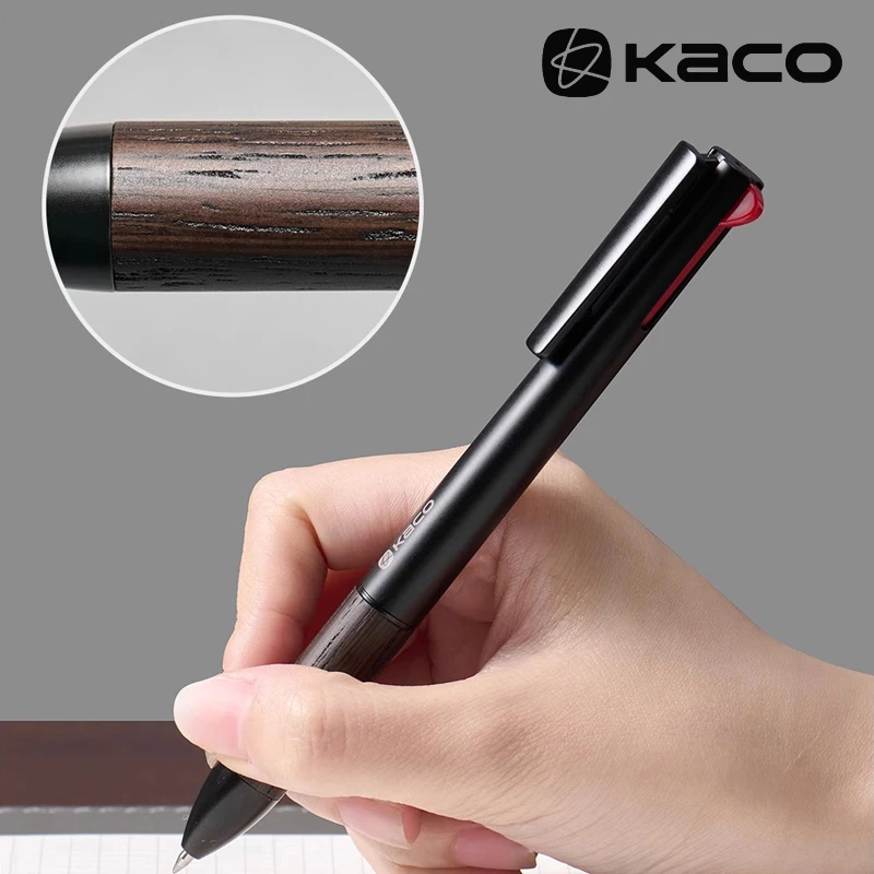 KACO EASY优写3合1多功能笔金属笔中性笔自动铅笔黑红色签字笔0.5