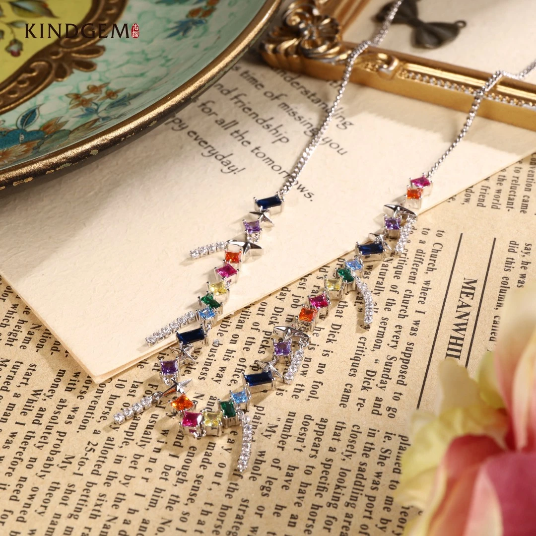 铜合金项链 彩色时尚小众百搭高级轻奢项链坠链 AM53XIPC-28371