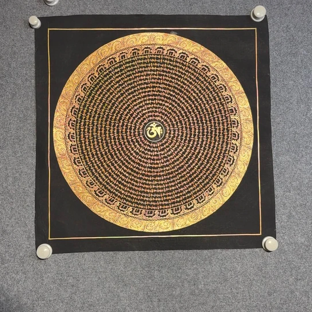 装裱画黑金六字纯手绘假一罚十50