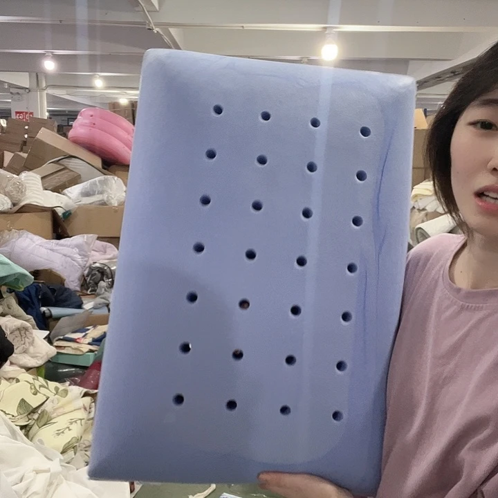 蓝色洞洞记忆棉枕芯小号