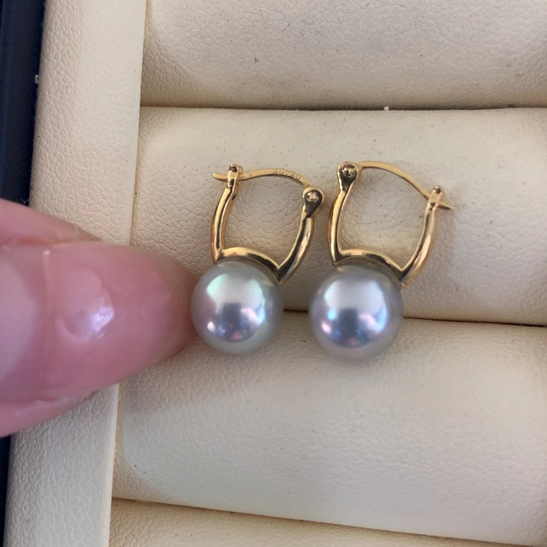 18K金镶嵌耳饰海水珍珠